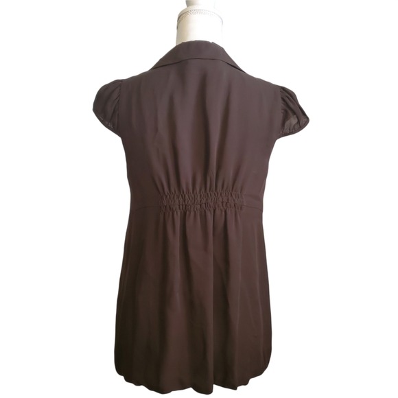 EUC Alice + Olivia Button Up Cap Sleeve Silk Top - Picture 5 of 10